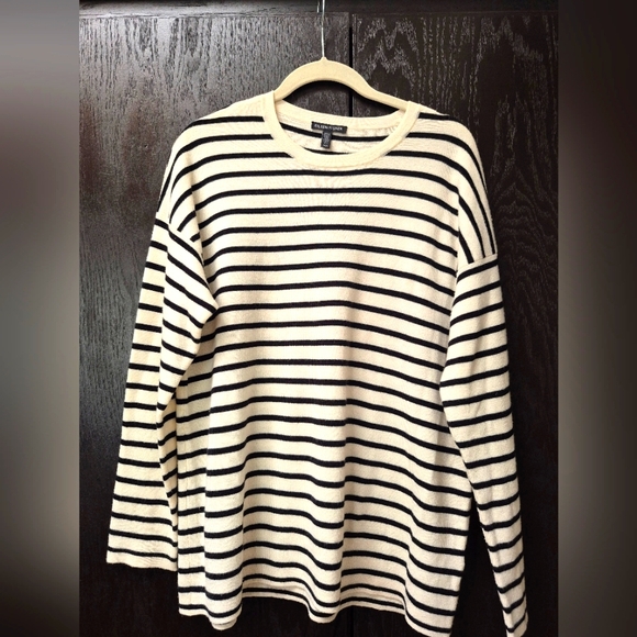 Eileen Fisher Italian Yarn Striped Sweater Medium